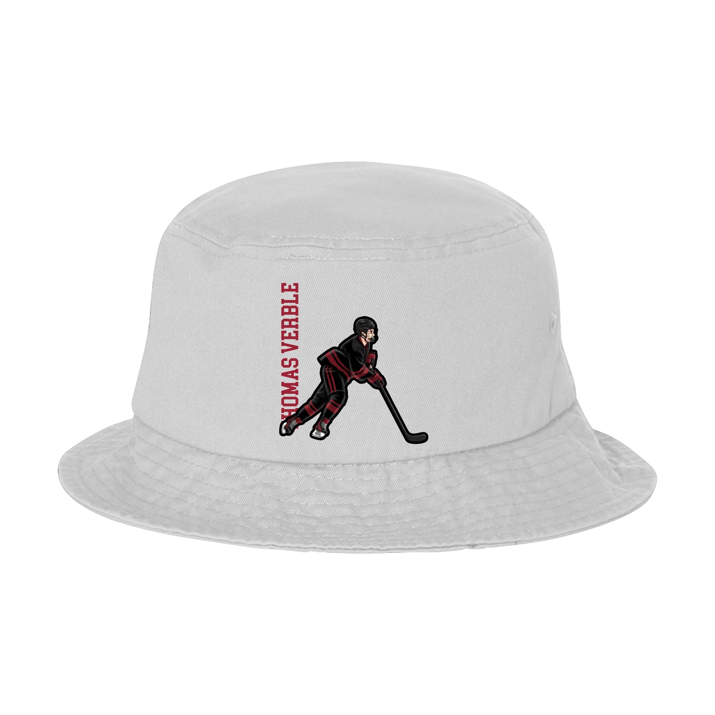Bucket Cap — Name Vertical in White
