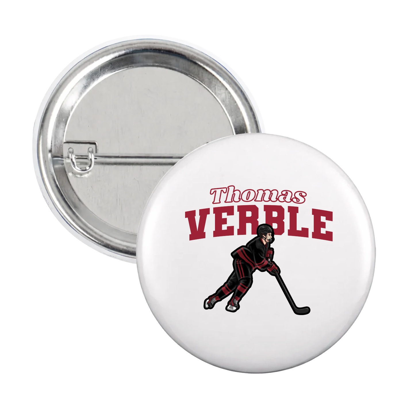 Game Day Button — Name Arch in White