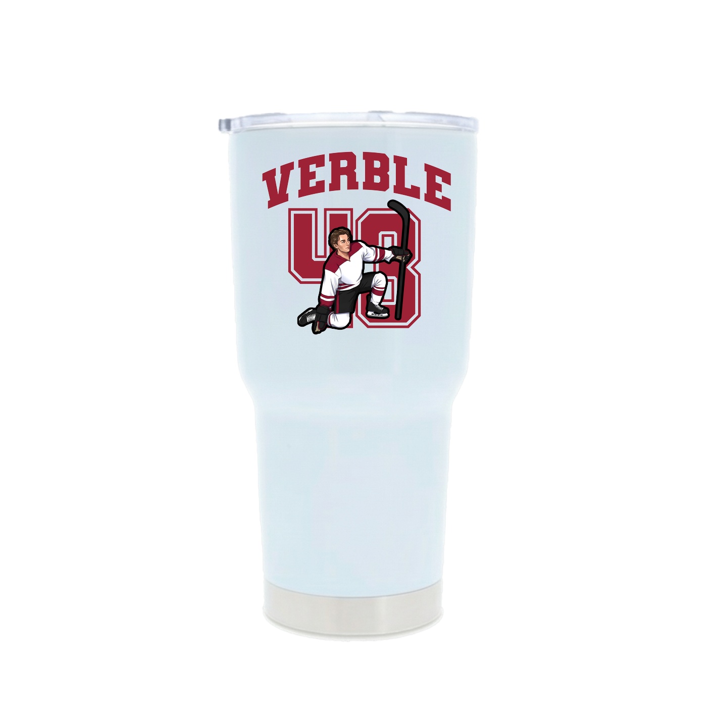 30oz Stainless Steel Tumbler — Number in White