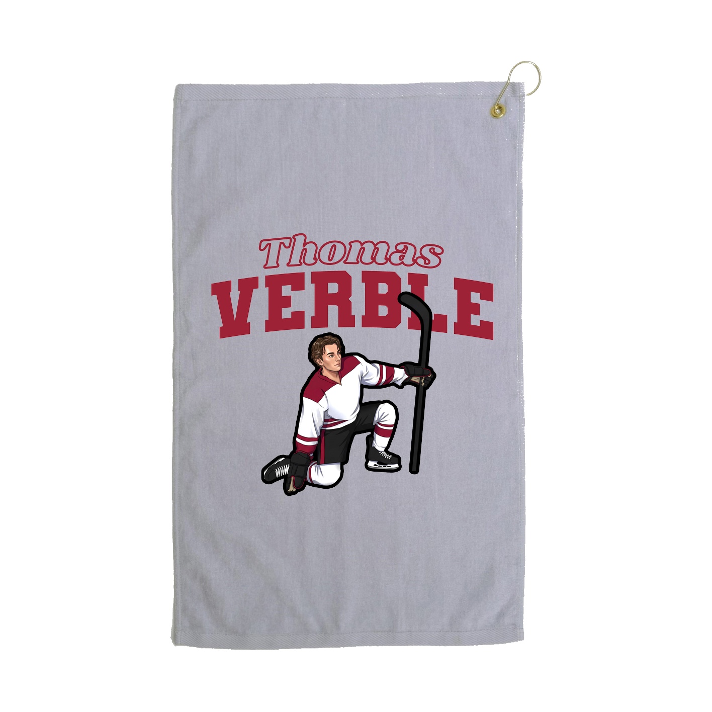 Golf Towel — Name Arch in Grey