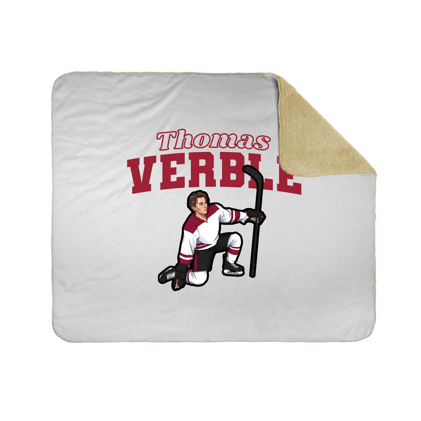 Throw Blanket — Name Arch in White