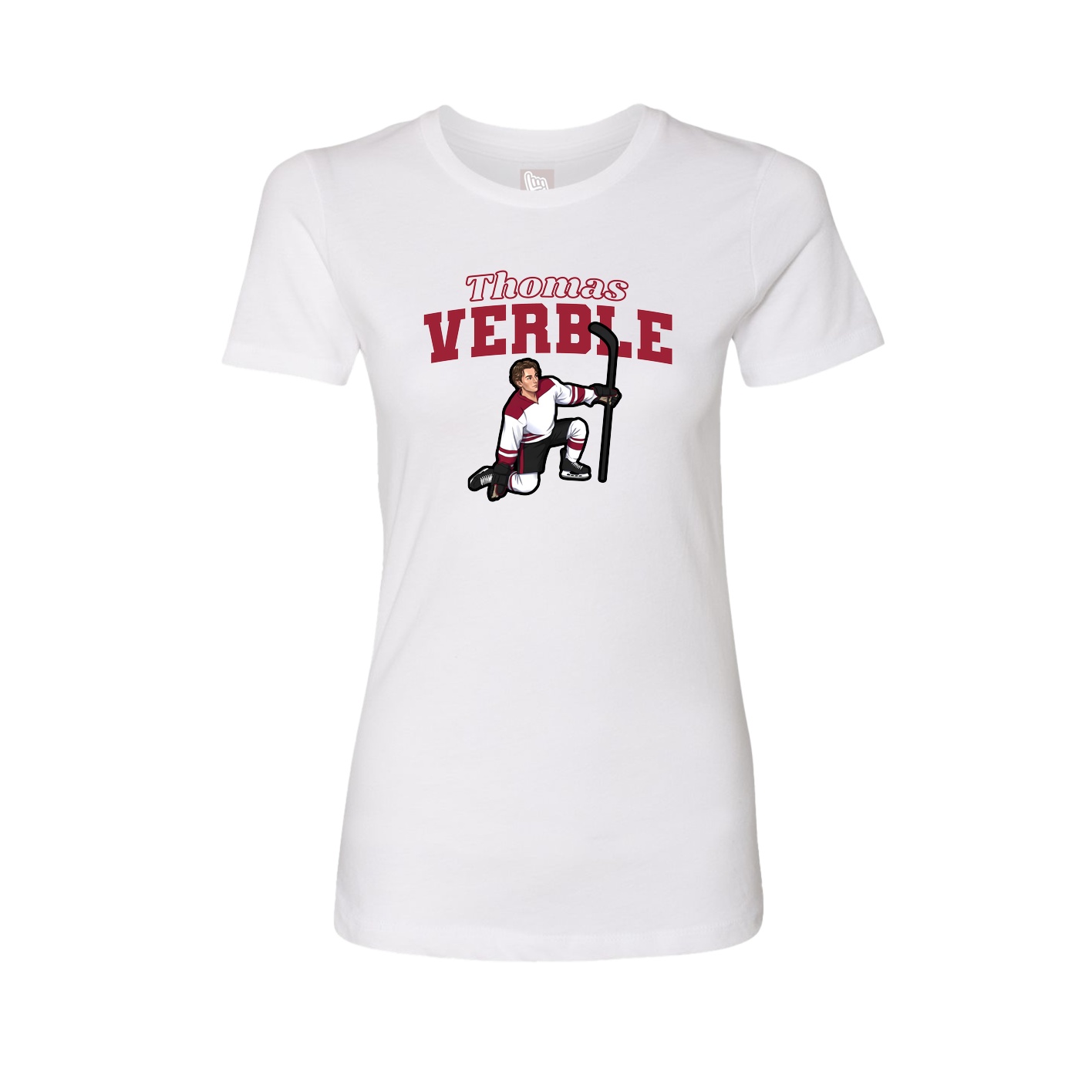 Fitted Women's Tee — Name Arch in White