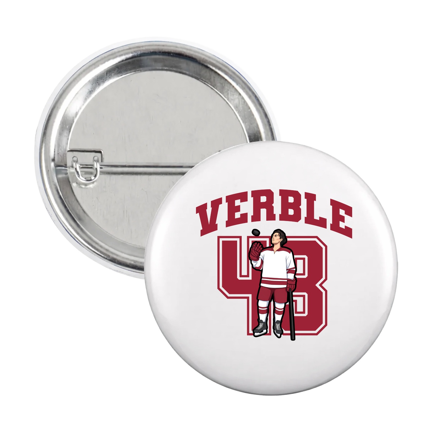 Game Day Button — Number in White