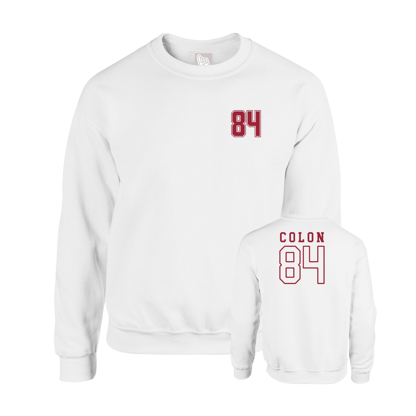 Fleece Crew — Chest Back in White