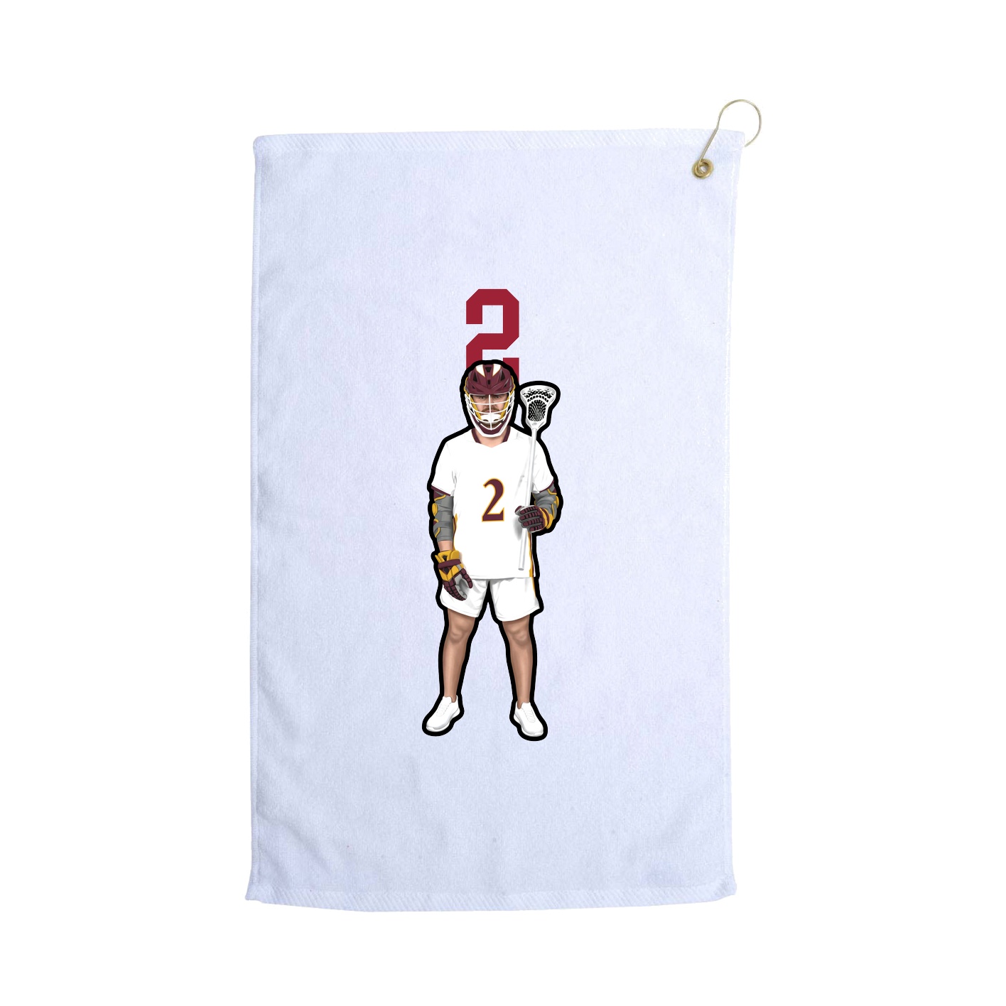 Golf Towel — Number Top in White