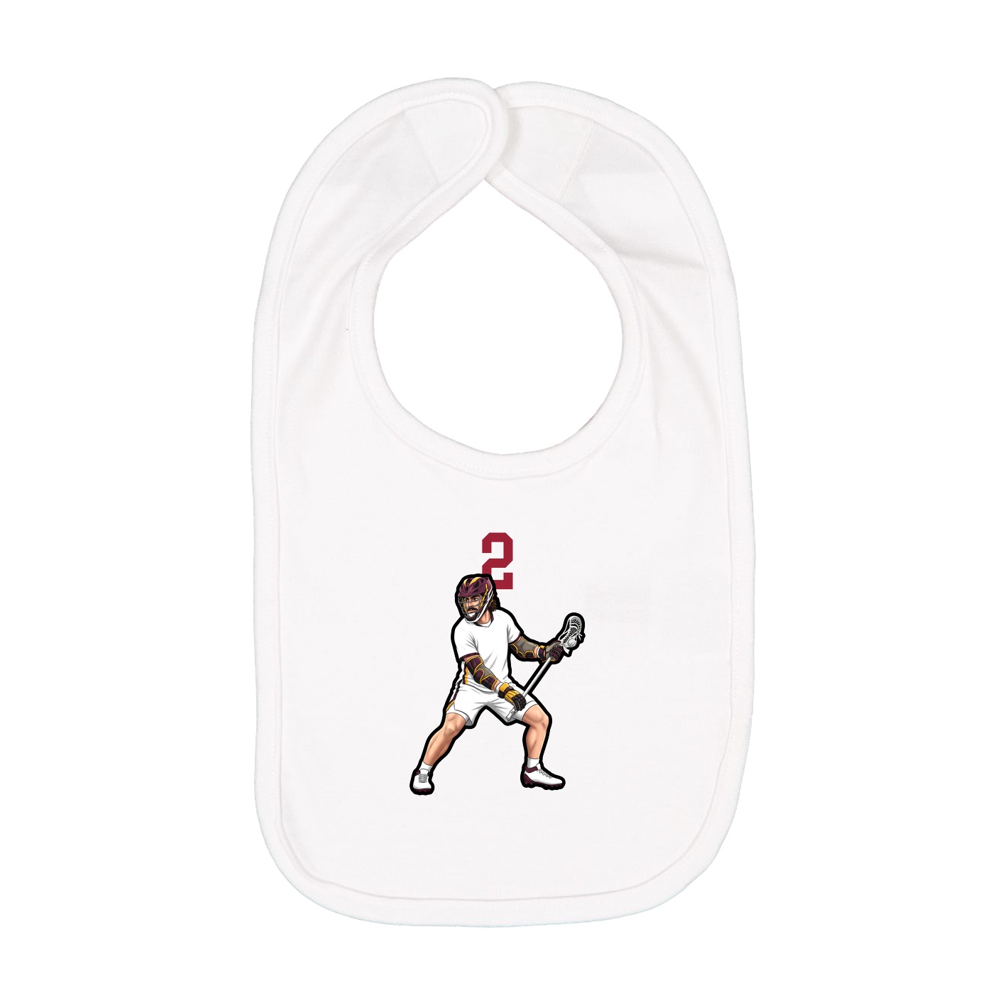 Infant Bib — Number Top in White