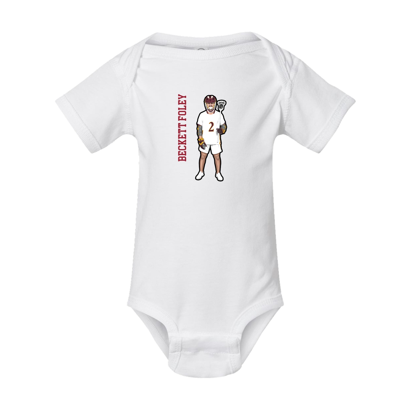 Baby Onesie — Name Vertical in White