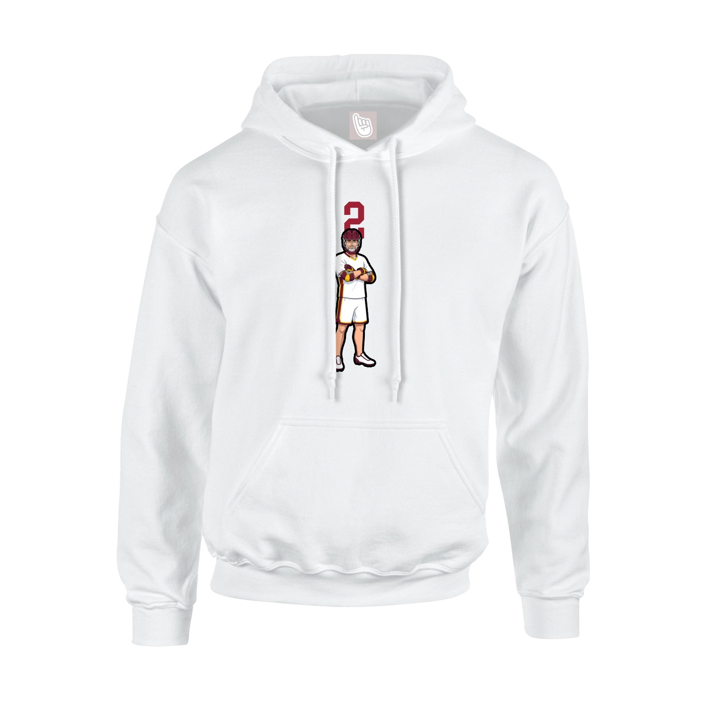 Youth Hoodie — Number Top in White
