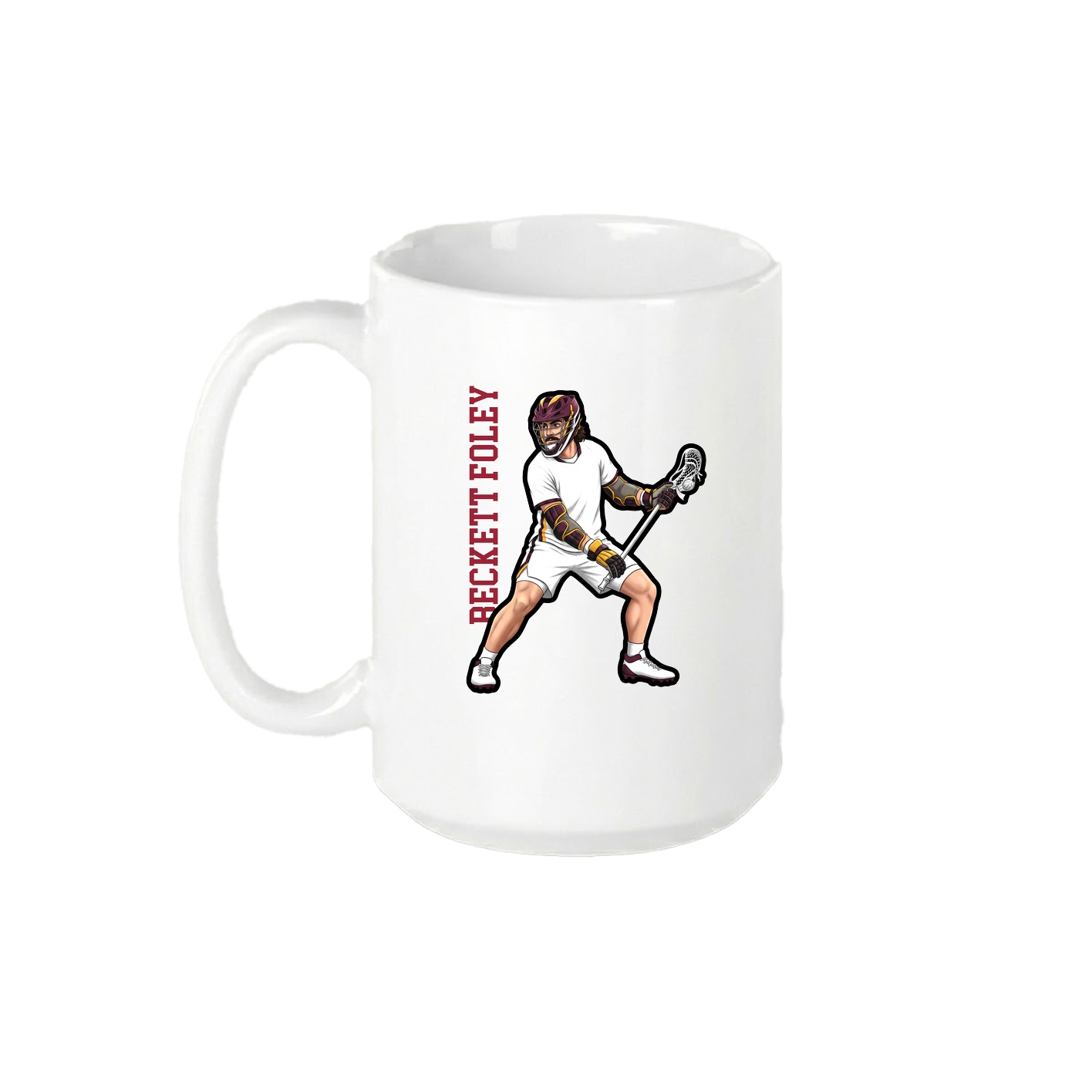 15oz Coffee Mug — Name Vertical in White