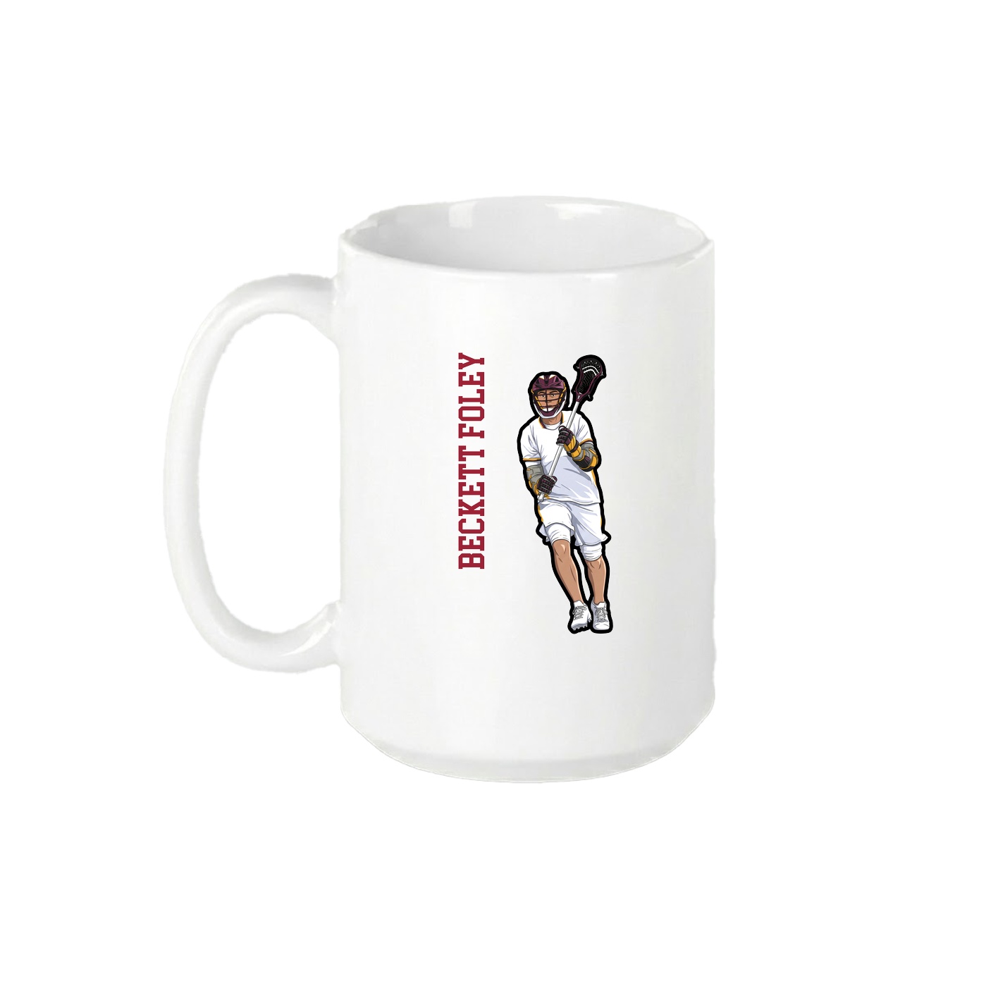 15oz Coffee Mug — Name Vertical in White