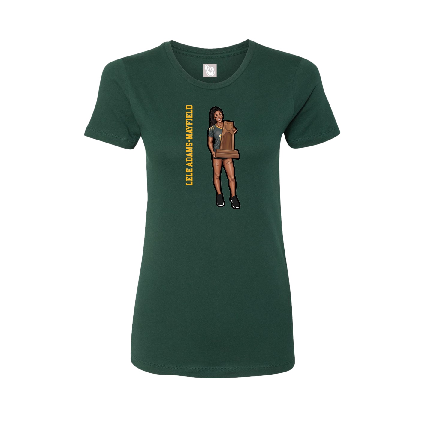Fitted Women's Tee — Name Vertical in Green