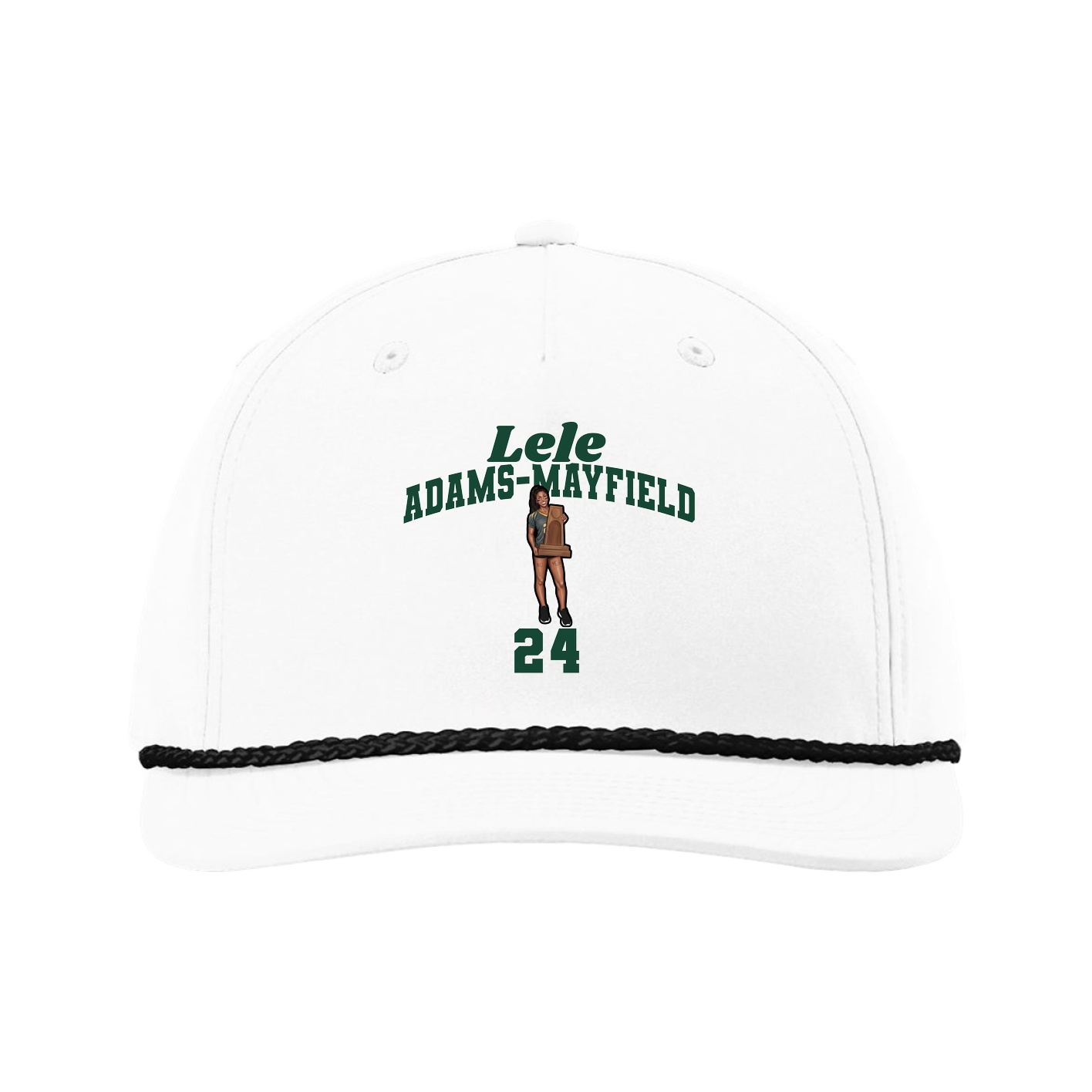 Five-Panel Classic Rope Cap — Signature Arch in White