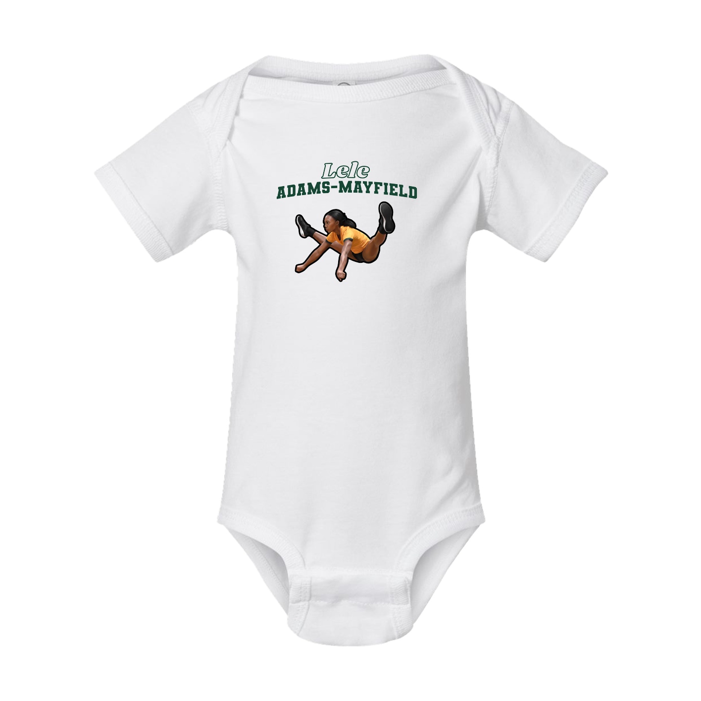 Baby Onesie — Name Arch in White