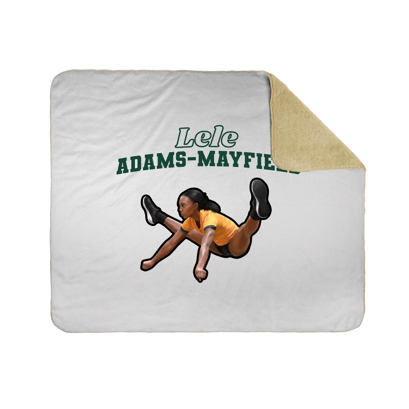 Throw Blanket — Name Arch in White