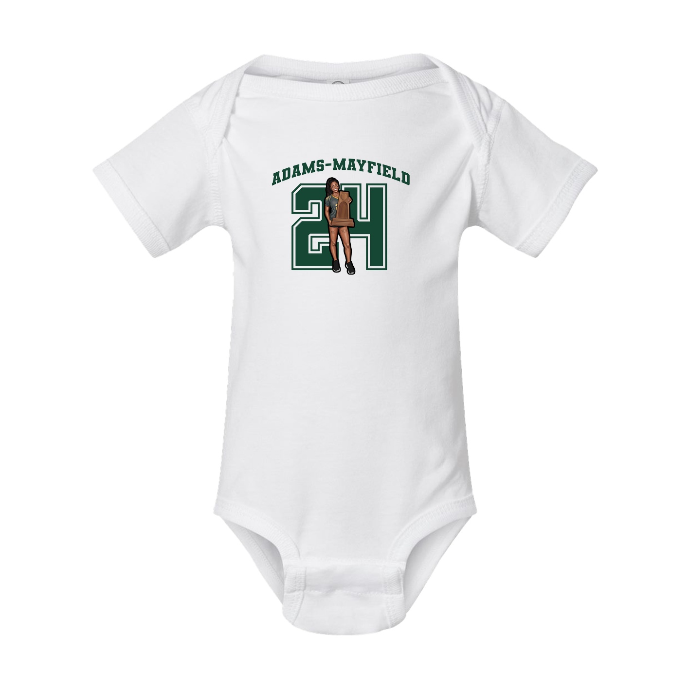 Baby Onesie — Number in White