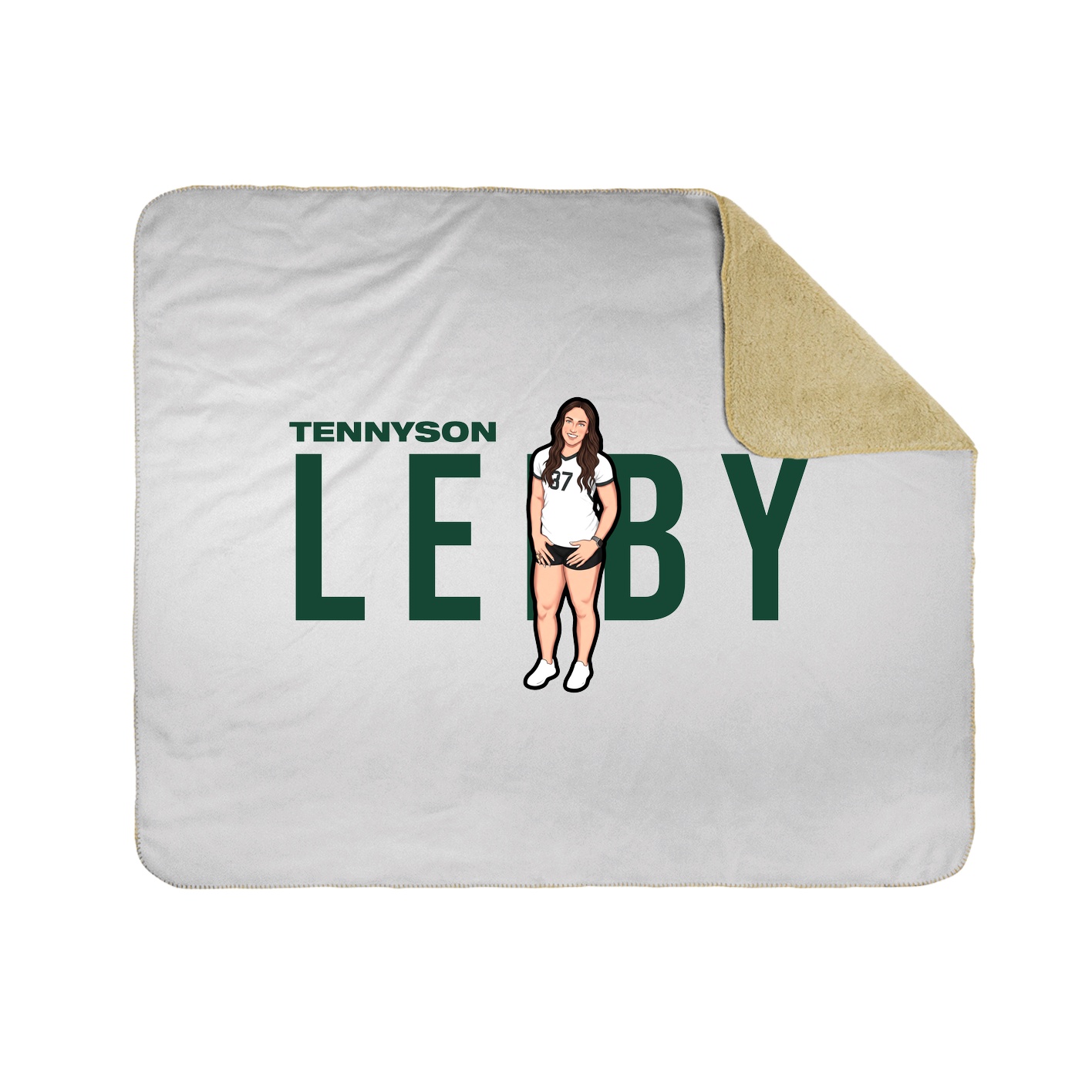 Throw Blanket — Player Name in White