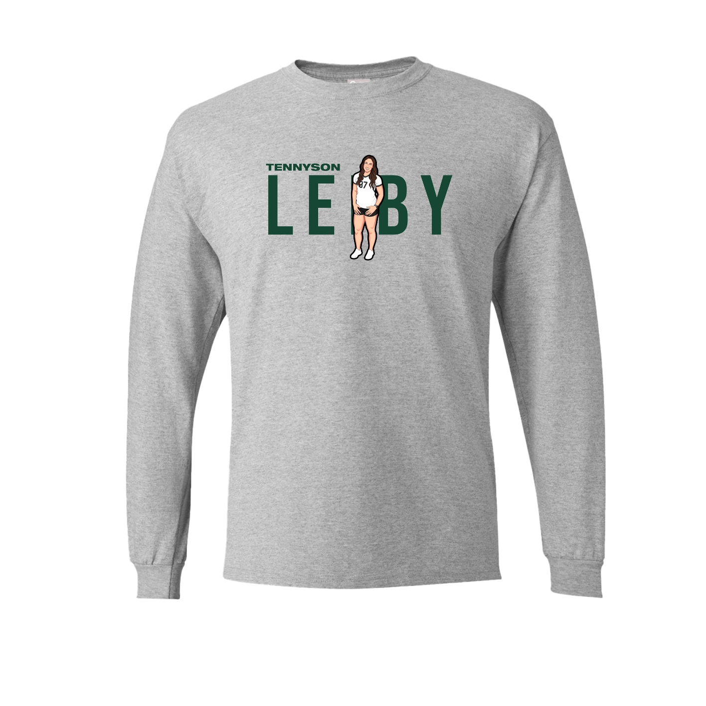 Long Sleeve Tee — Player Name in Grey