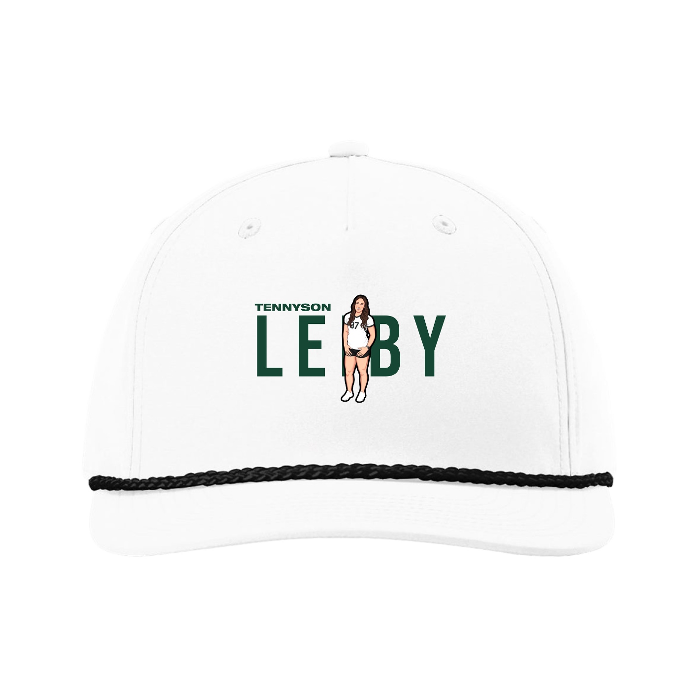 Five-Panel Classic Rope Cap — Player Name in White