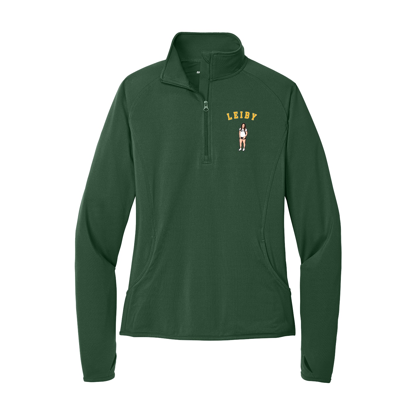 Women's Q-Zip Pullover — Shirsey Arch in Green