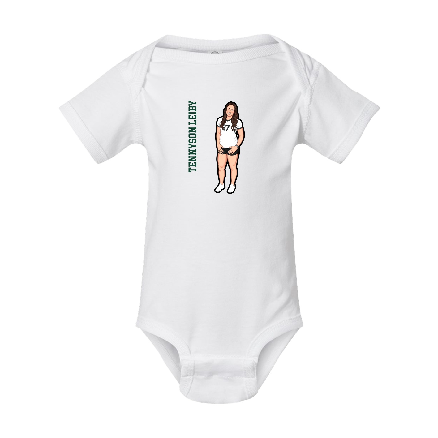 Baby Onesie — Name Vertical in White