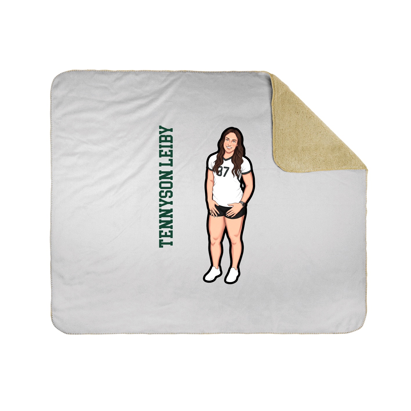 Throw Blanket — Name Vertical in White