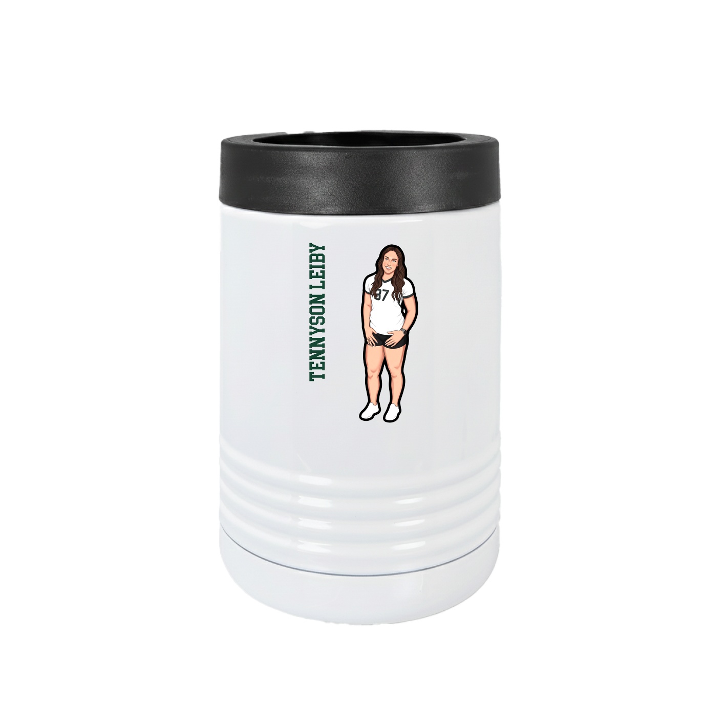 Beverage Holder — Name Vertical in White