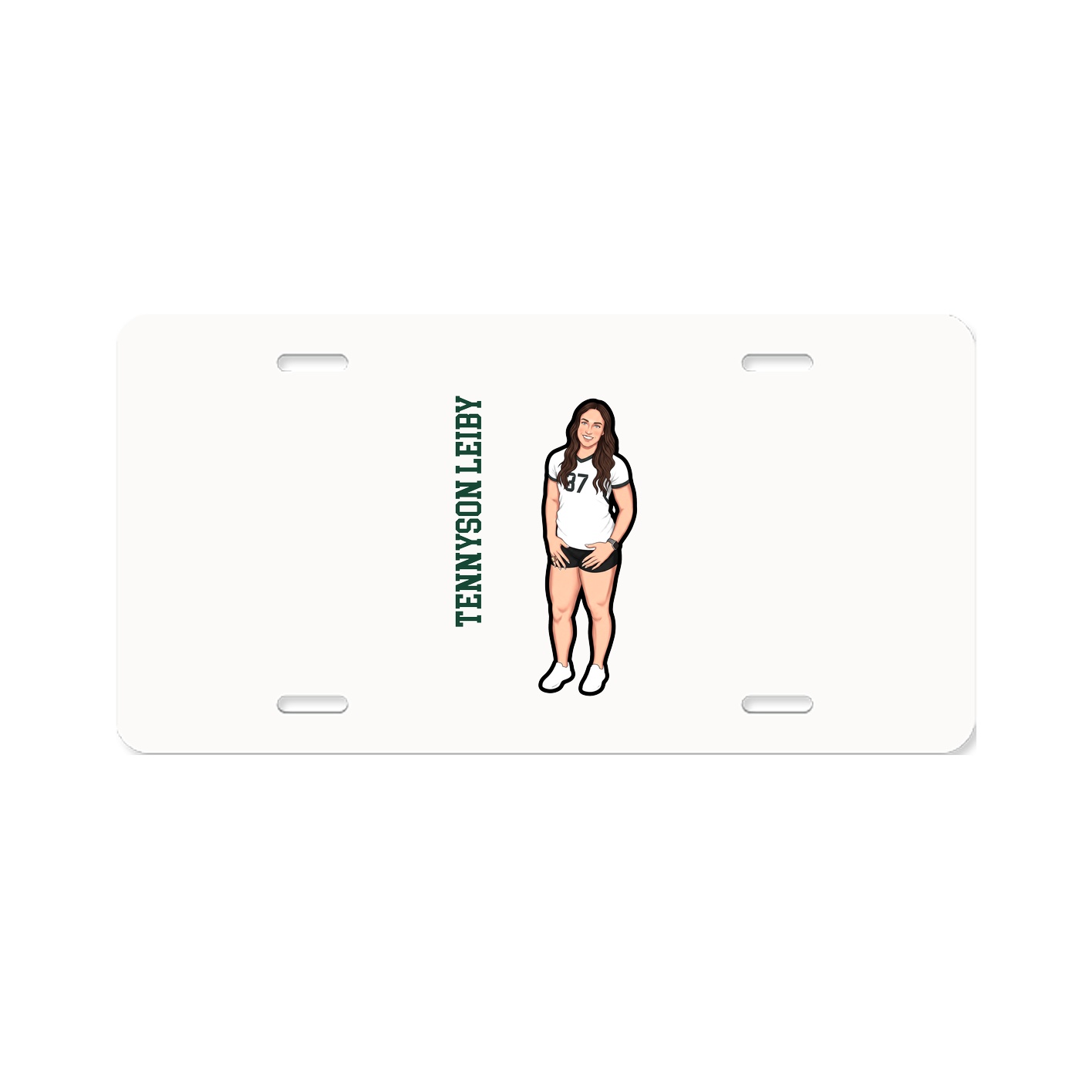 License Plate — Name Vertical in Classic