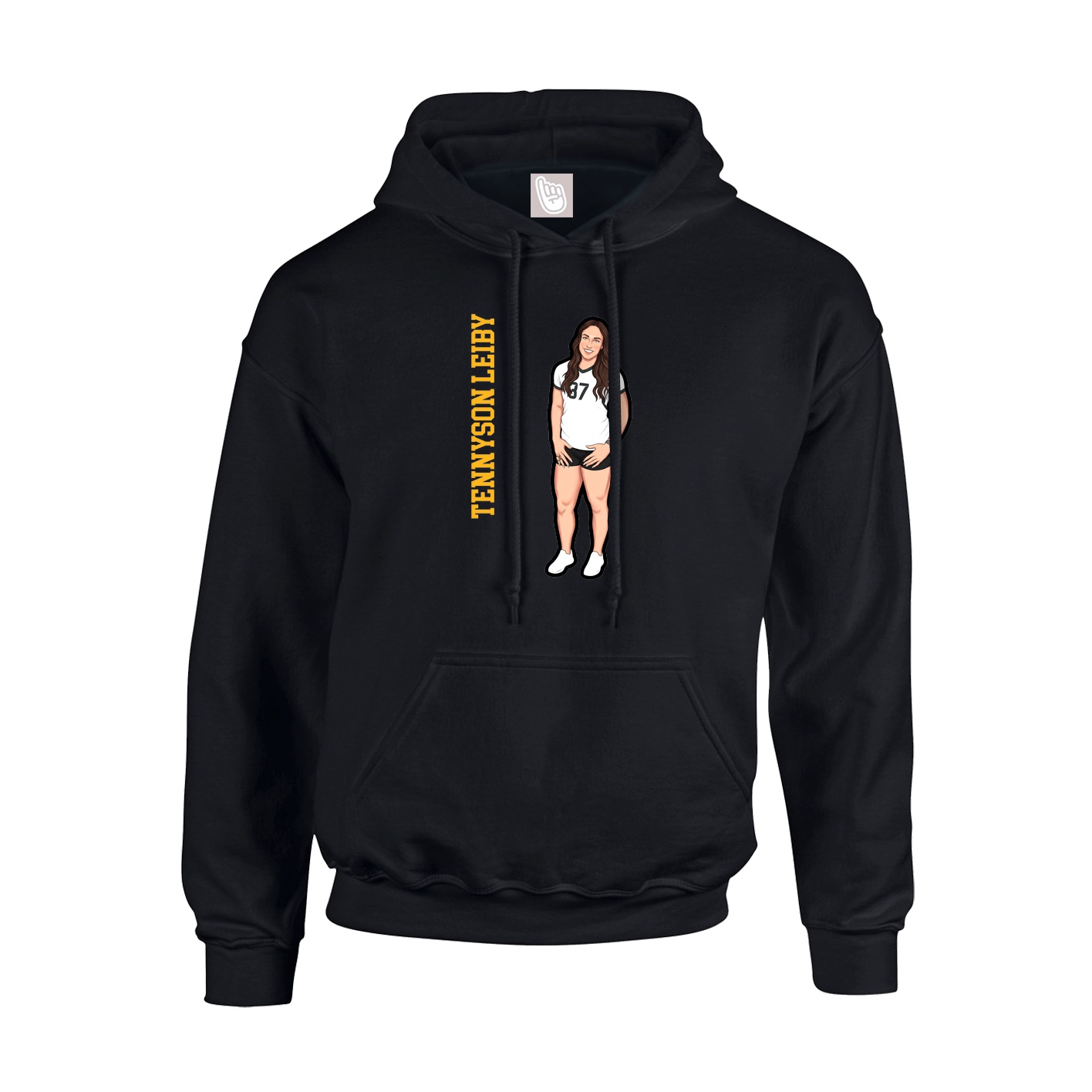 Hoodie — Name Vertical in Black