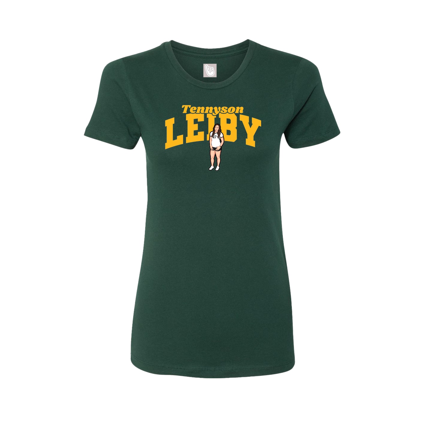 Fitted Women's Tee — Signature Arch in Green