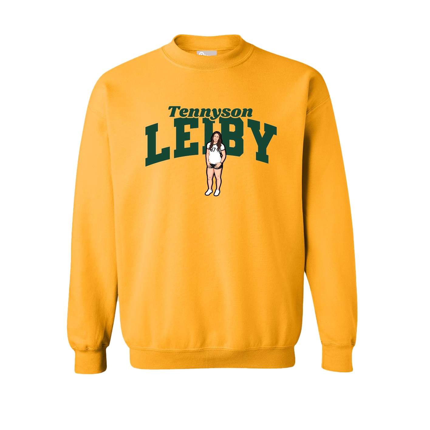 Fleece Crew — Signature Arch in Gold
