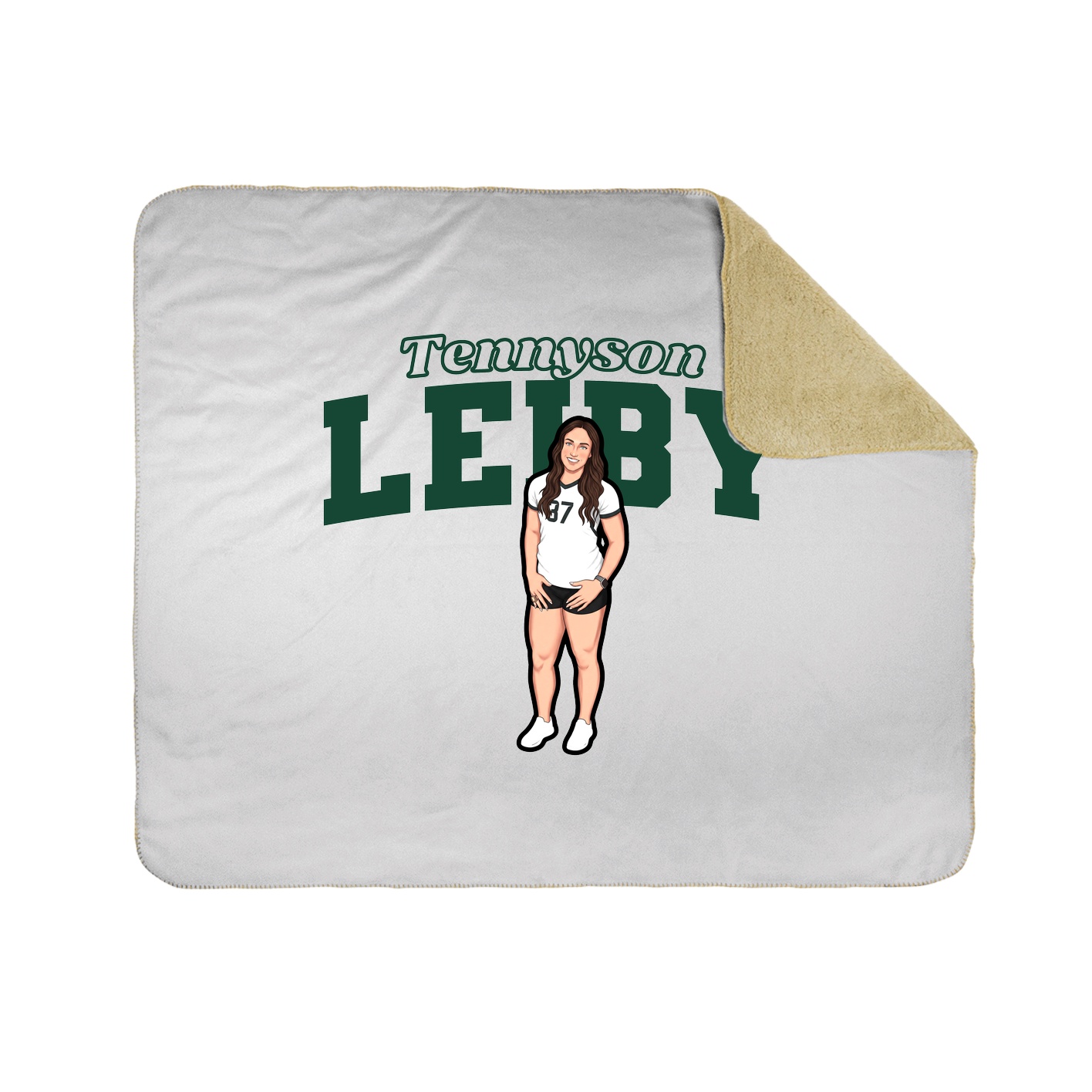 Throw Blanket — Name Arch in White