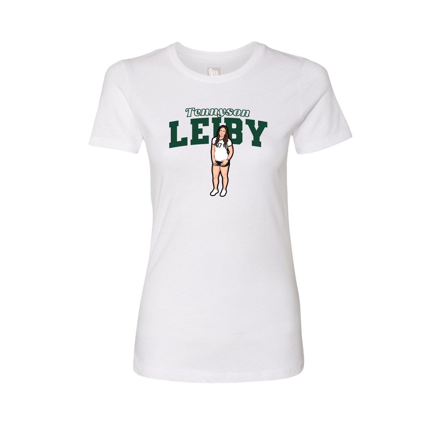 Fitted Women's Tee — Name Arch in White