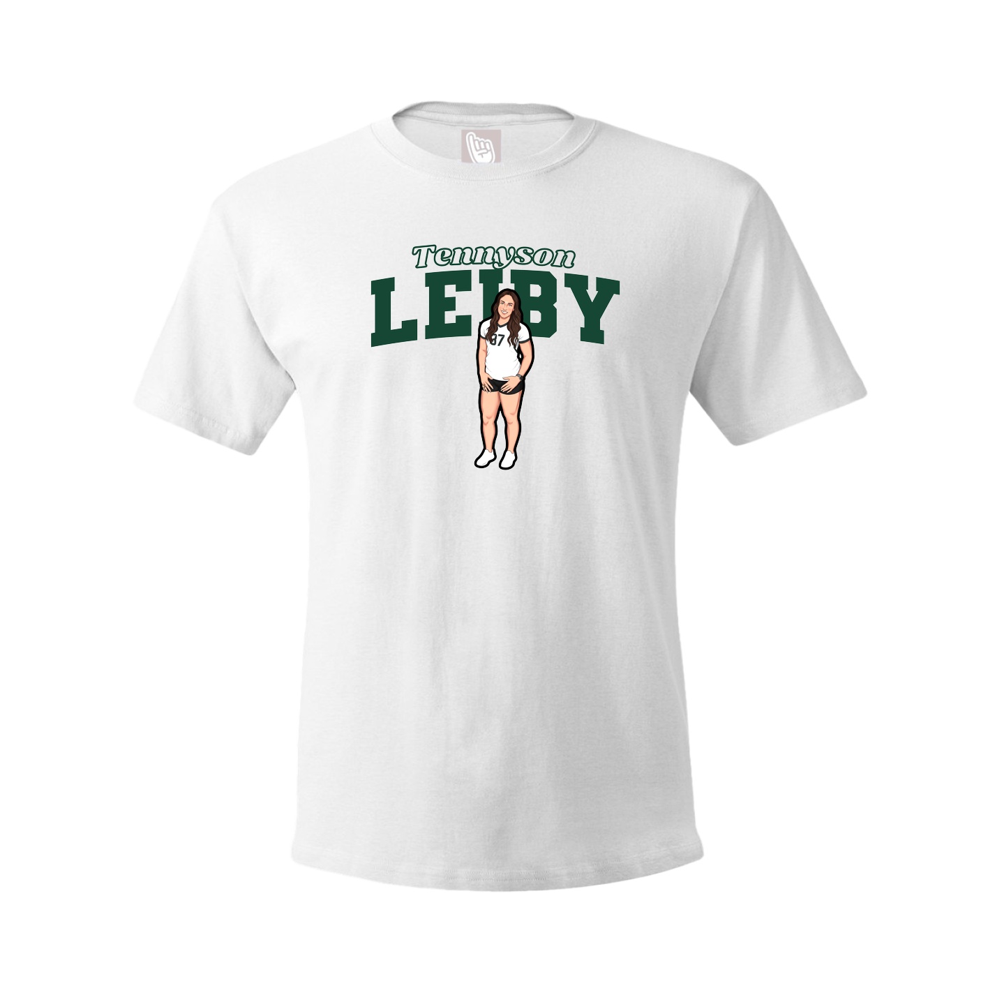 Youth Tee — Name Arch in White
