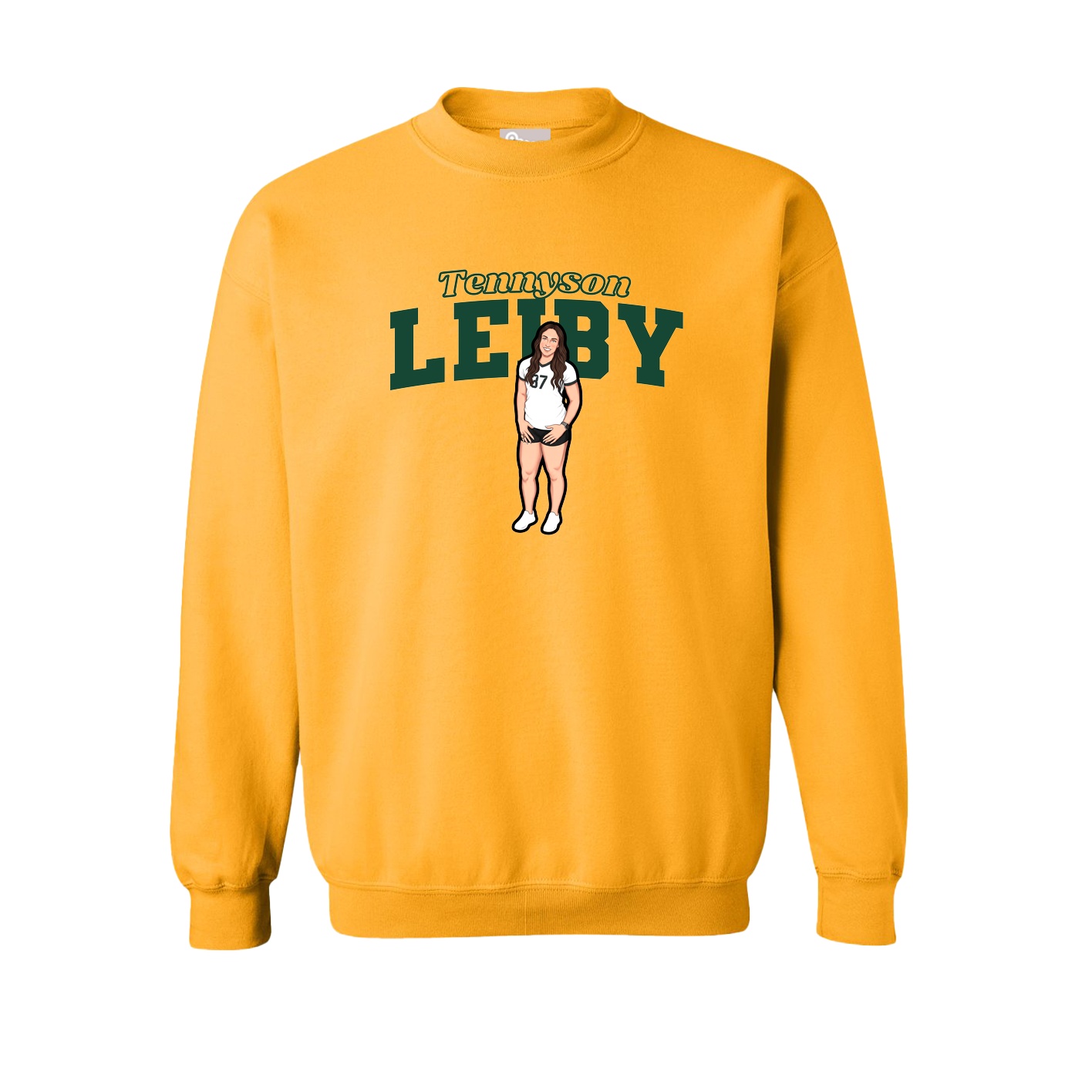 Fleece Crew — Name Arch in Gold