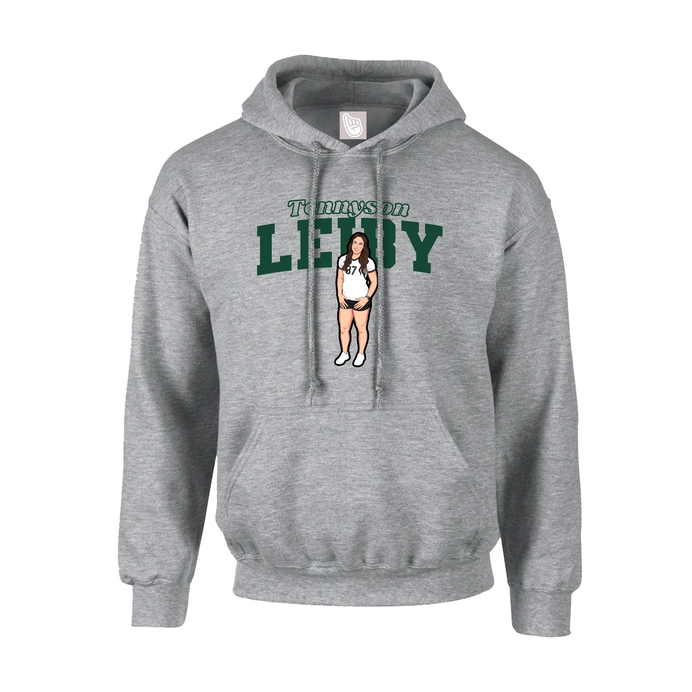 Youth Hoodie — Name Arch in Grey