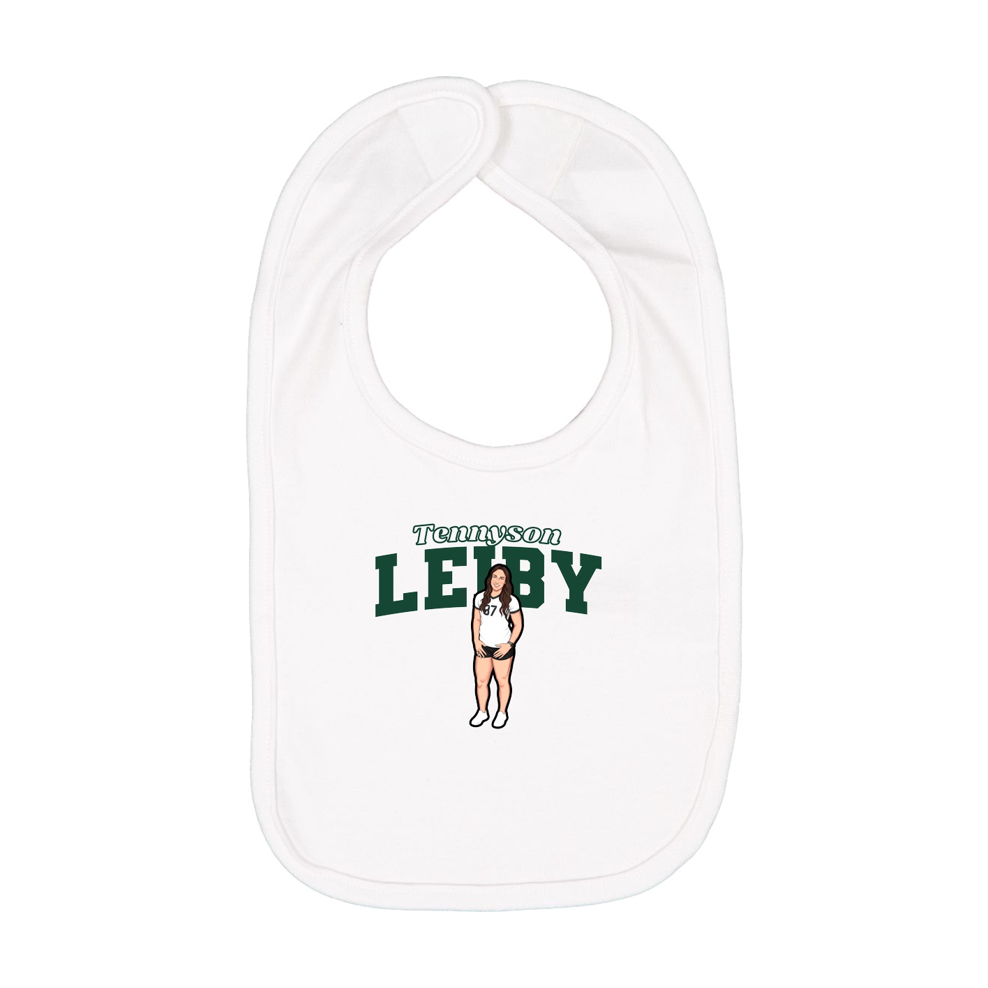 Infant Bib — Name Arch in White