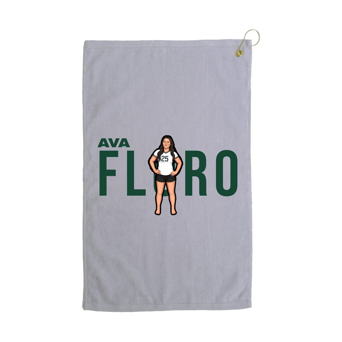 Golf Towel — Player Name in Grey