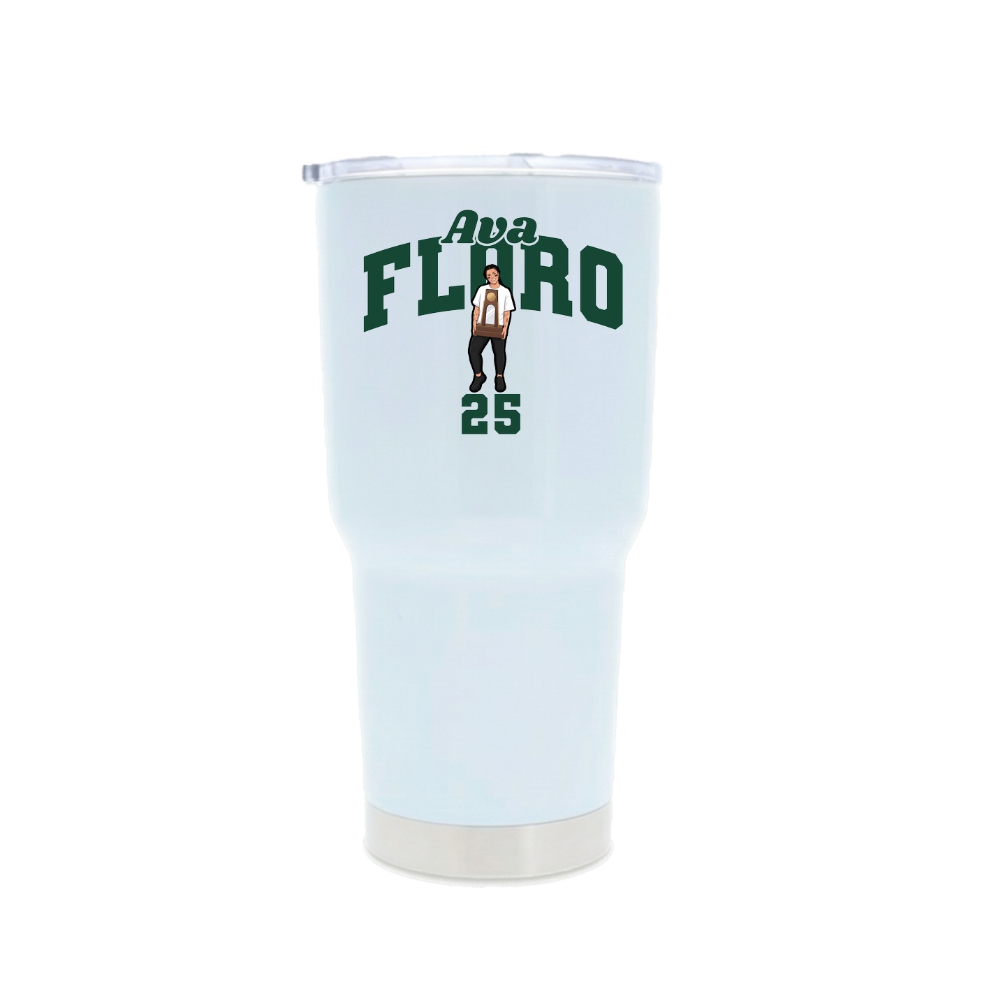 30oz Stainless Steel Tumbler — Signature Arch in White
