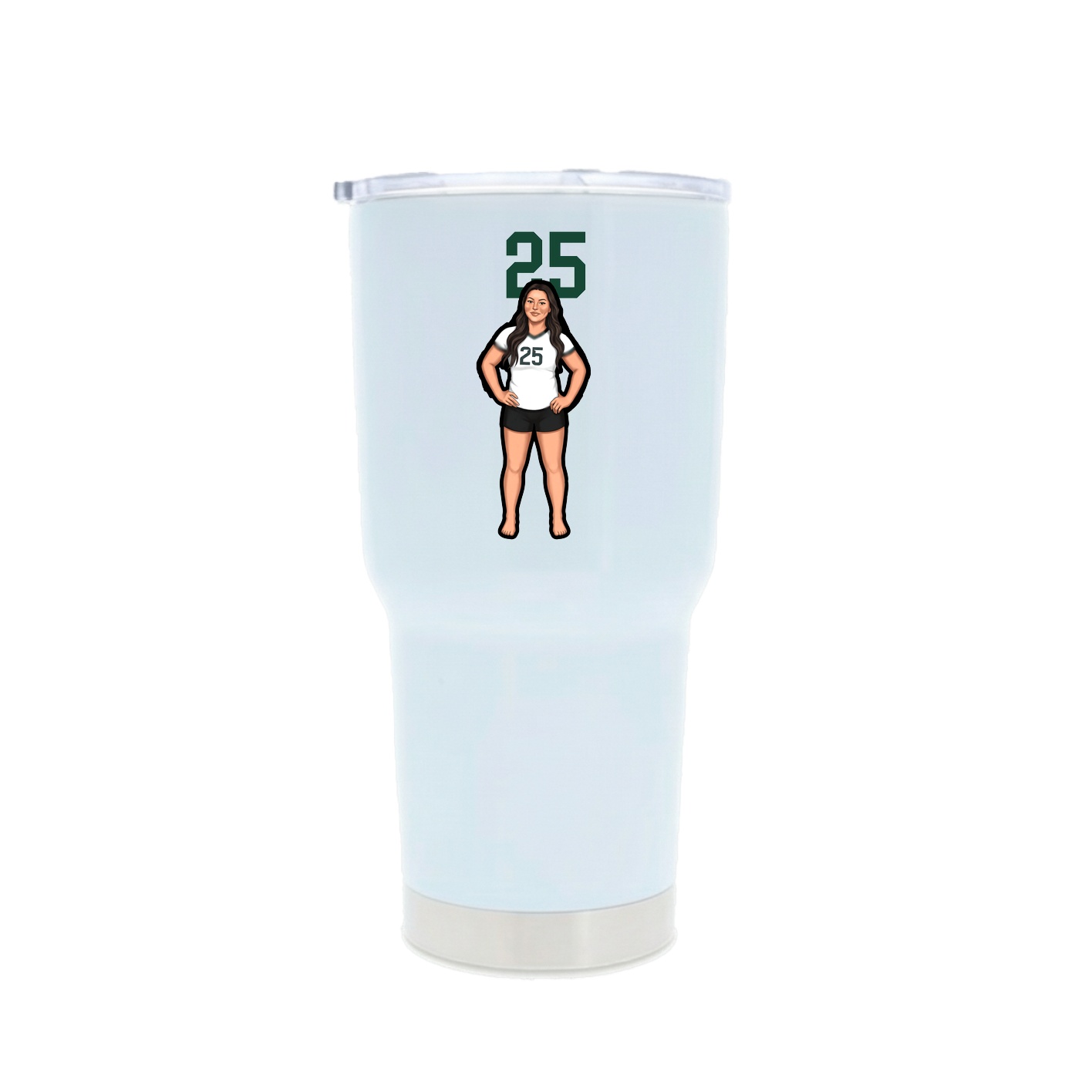 30oz Stainless Steel Tumbler — Number Top in White
