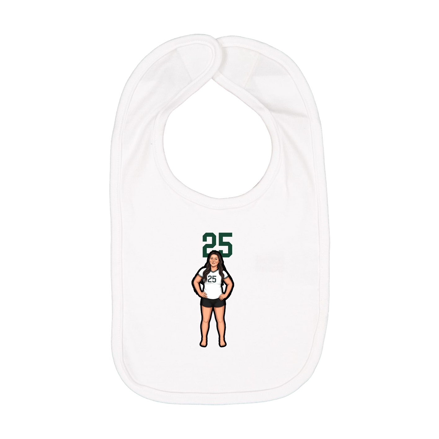 Infant Bib — Number Top in White