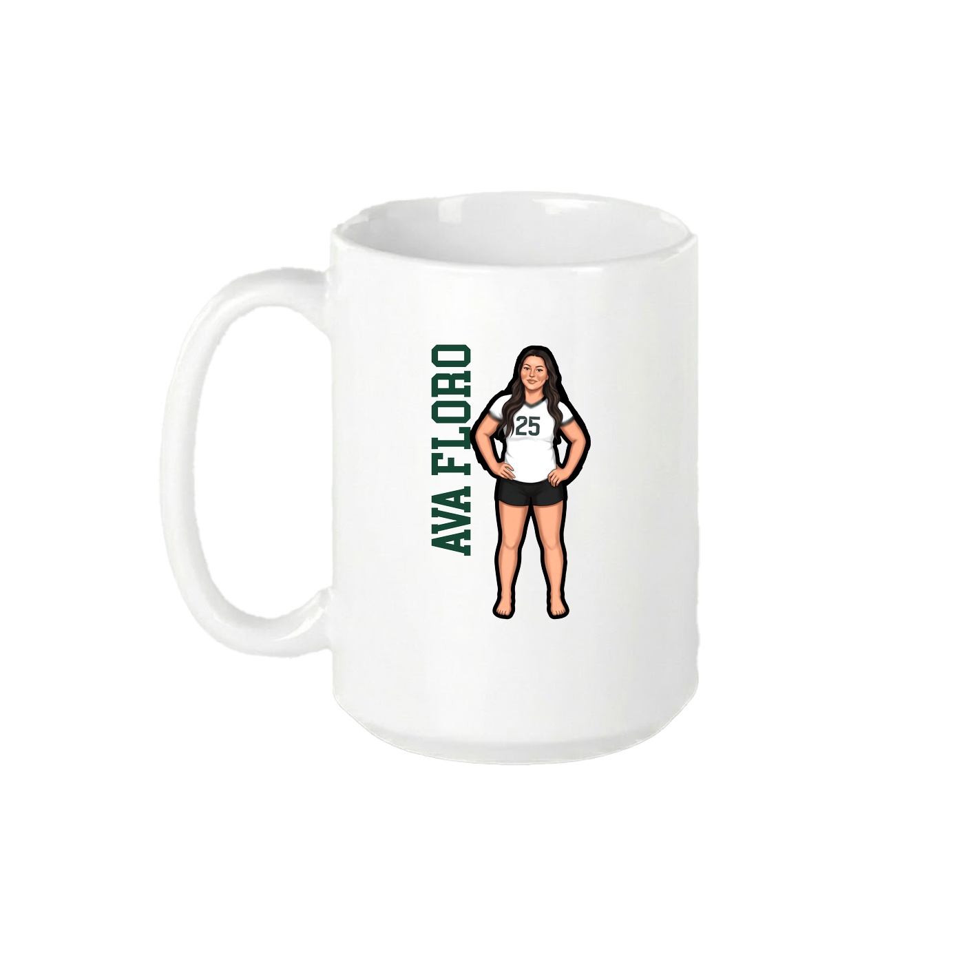 15oz Coffee Mug — Name Vertical in White