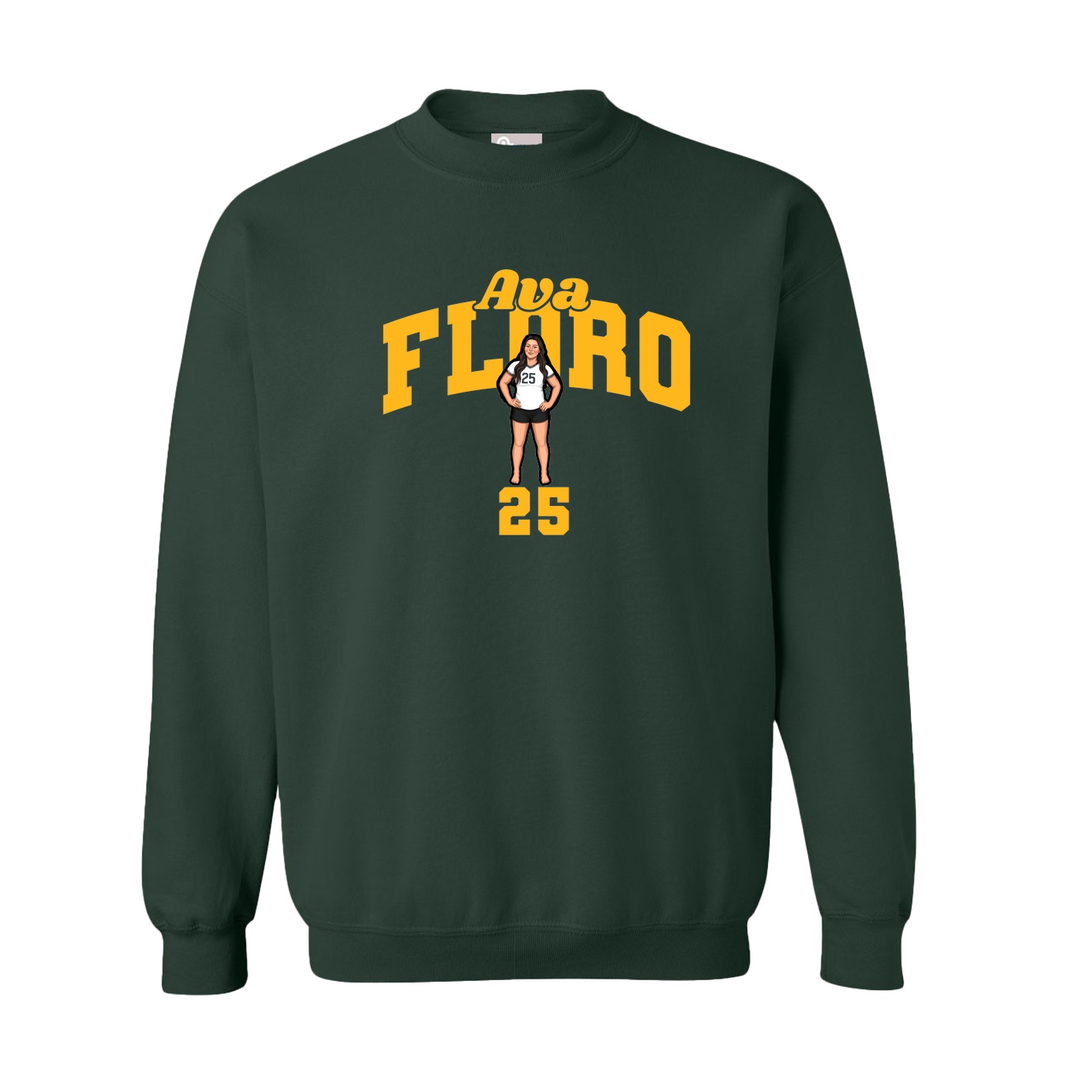 Fleece Crew — Signature Arch in Green