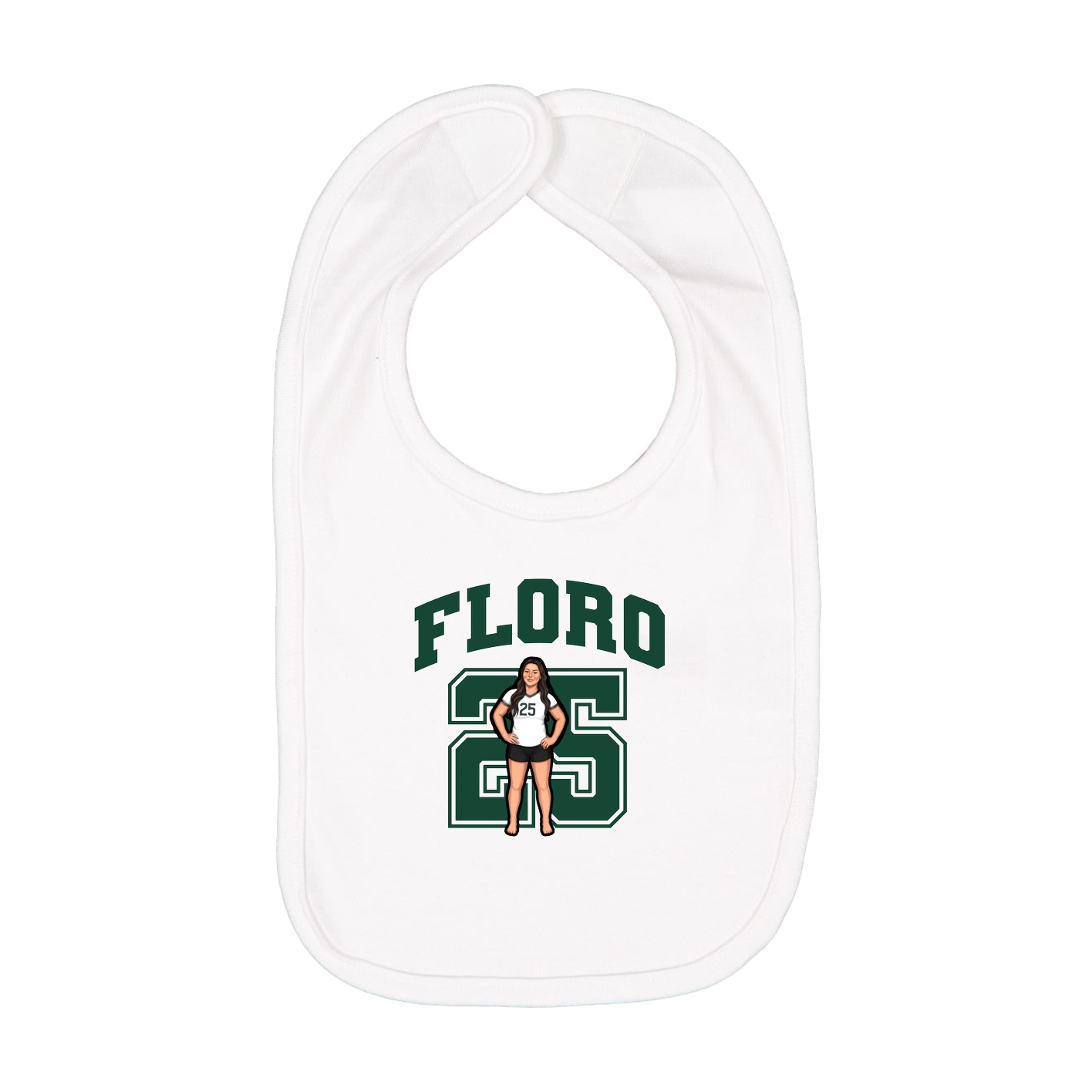 Infant Bib — Number in White