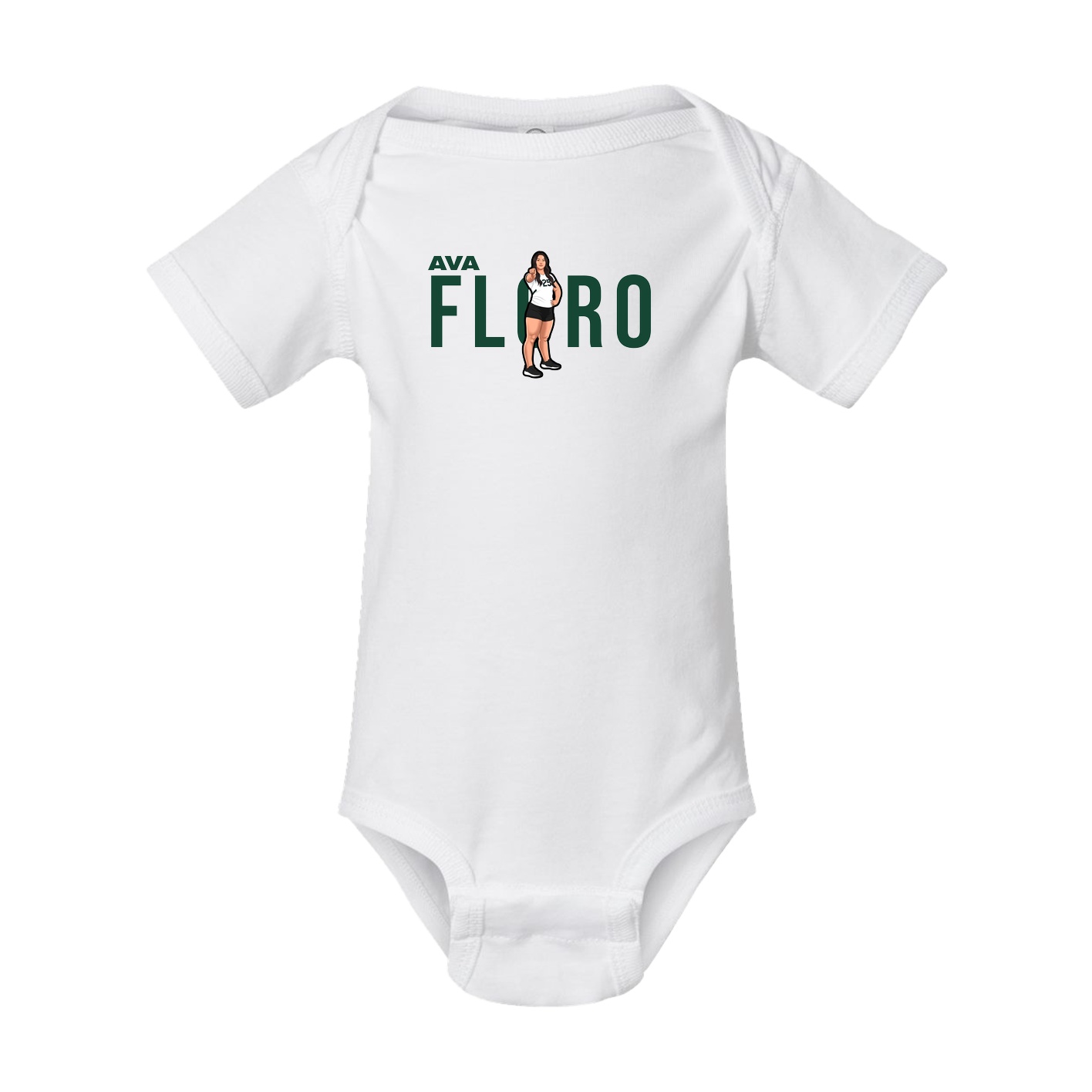 Baby Onesie — Player Name in White