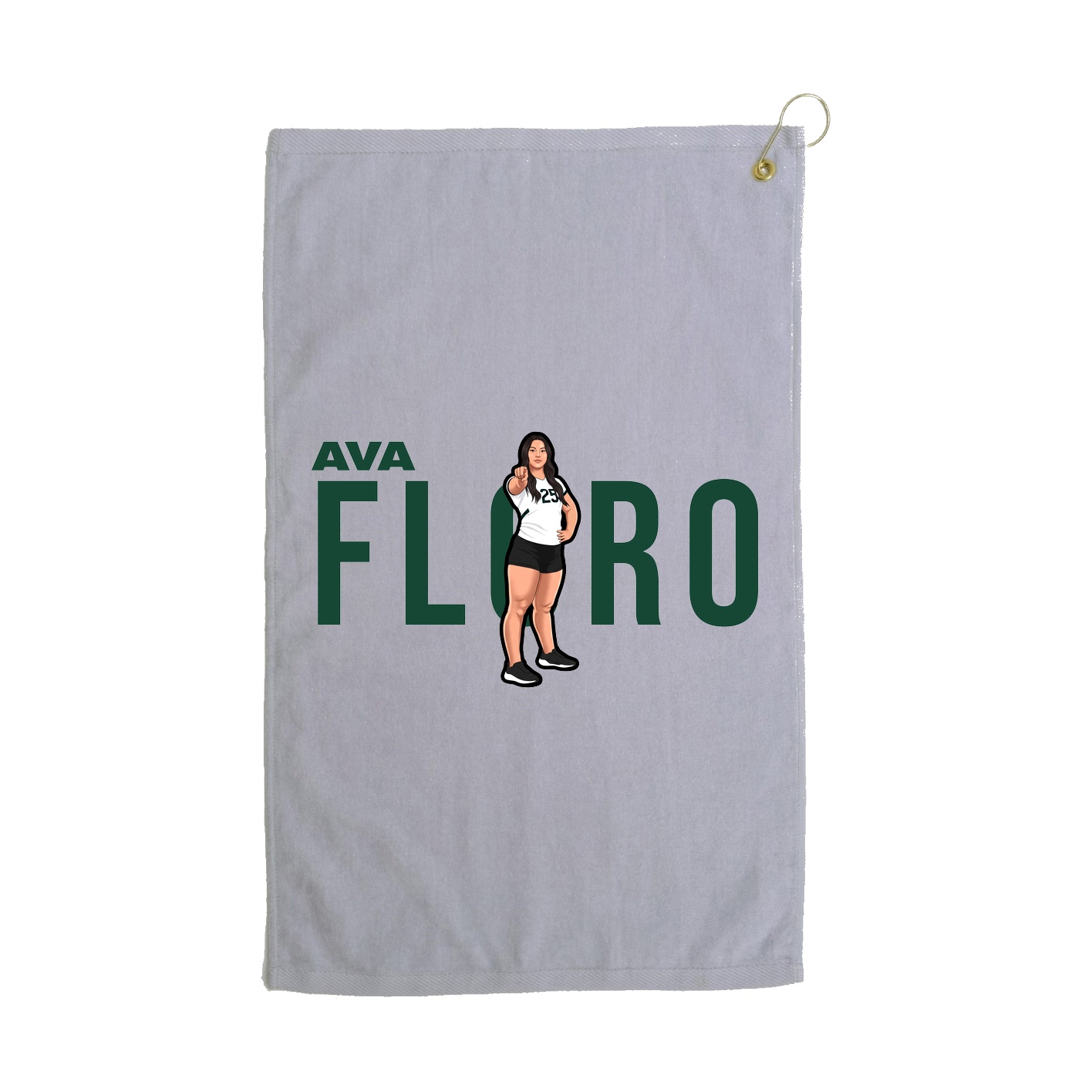 Golf Towel — Player Name in Grey