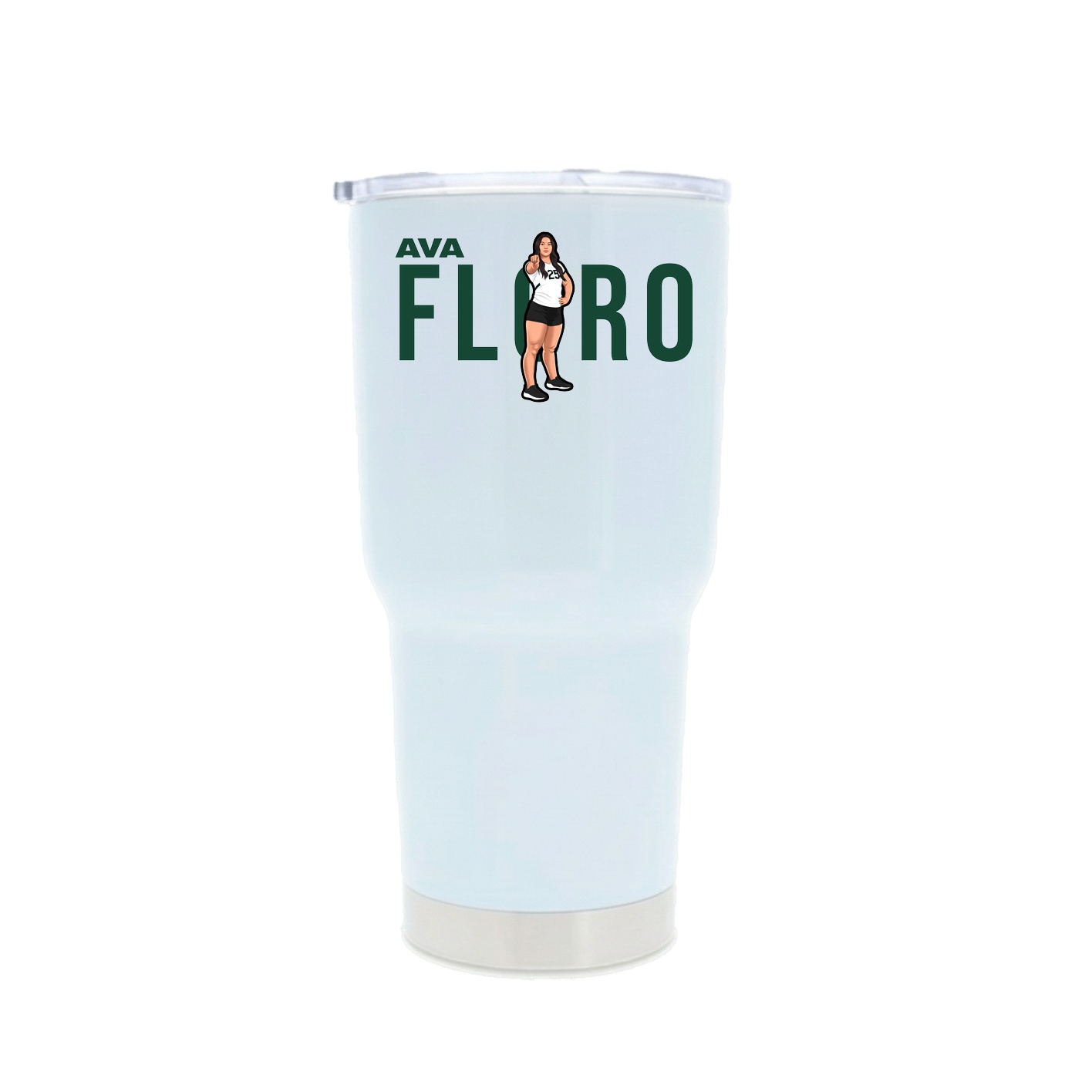 30oz Stainless Steel Tumbler — Player Name in White