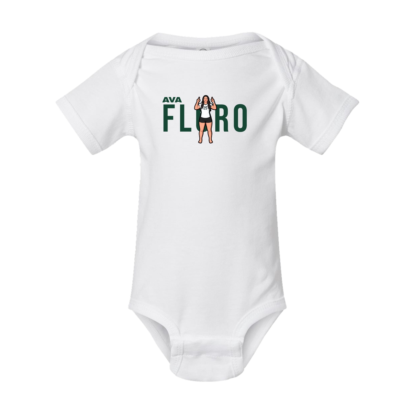 Baby Onesie — Player Name in White