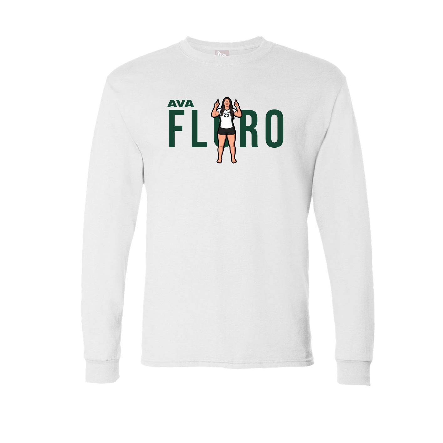 Long Sleeve Tee — Player Name in White