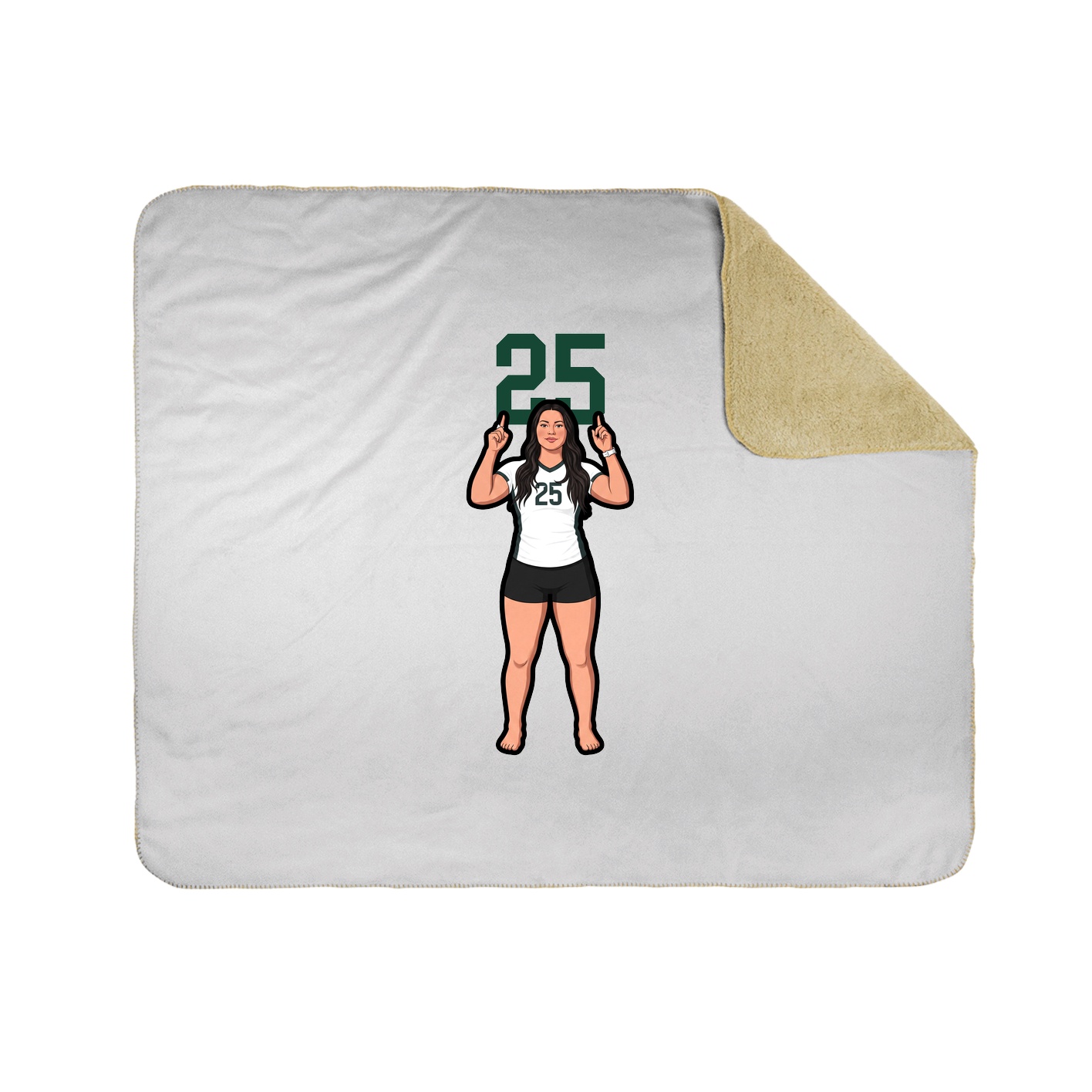 Throw Blanket — Number Top in White