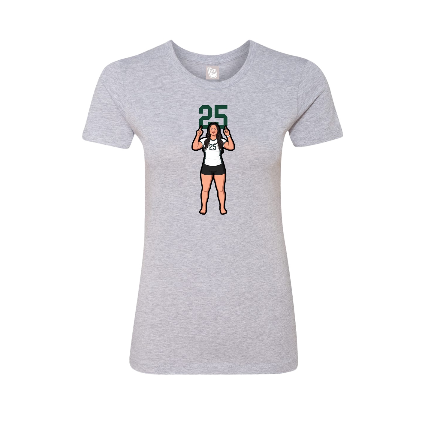 Fitted Women's Tee — Number Top in Grey